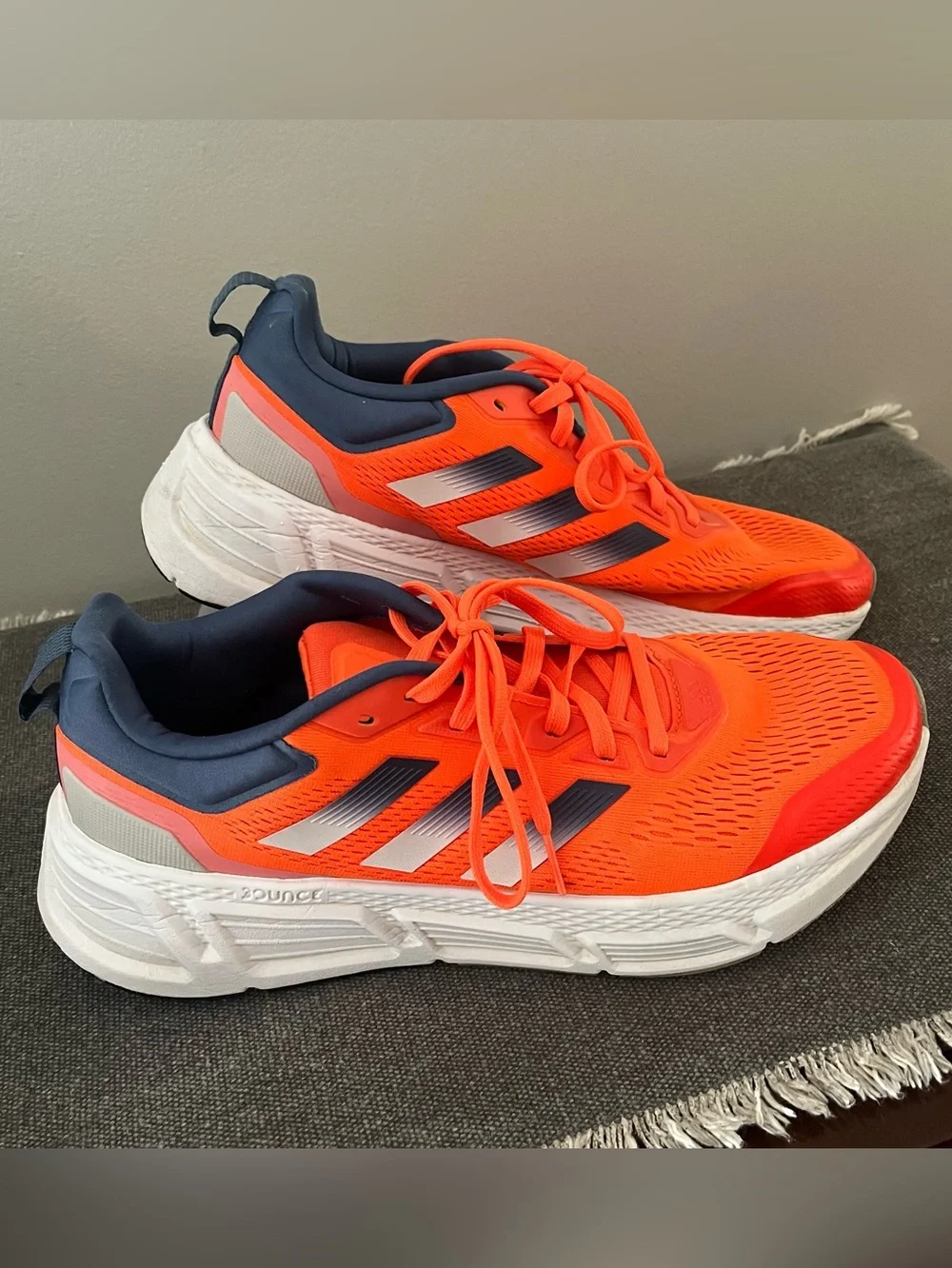 adidas Bounce Running Shoes Men’s Size 12 Orange And Navy Athletic Sneakers